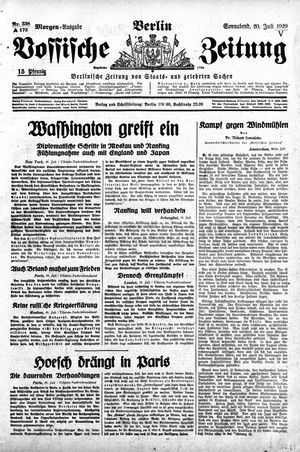 Vossische Zeitung vom 20.07.1929
