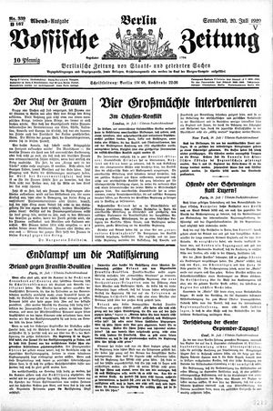 Vossische Zeitung on Jul 20, 1929