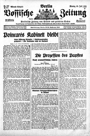 Vossische Zeitung vom 29.07.1929