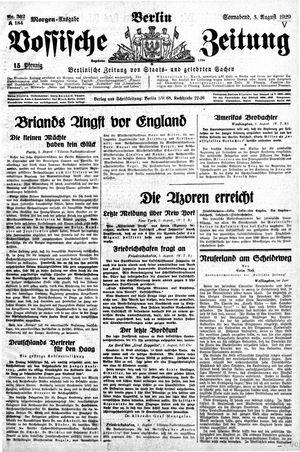 Vossische Zeitung vom 03.08.1929