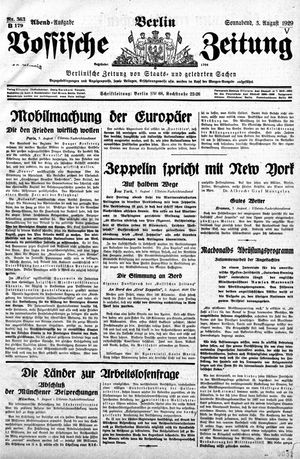Vossische Zeitung vom 03.08.1929