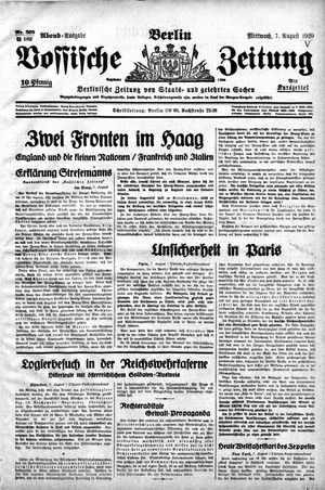 Vossische Zeitung on Aug 7, 1929