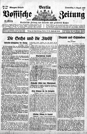 Vossische Zeitung vom 08.08.1929