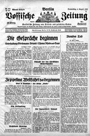 Vossische Zeitung vom 08.08.1929
