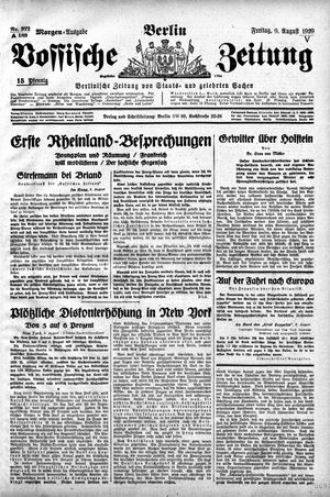 Vossische Zeitung vom 09.08.1929
