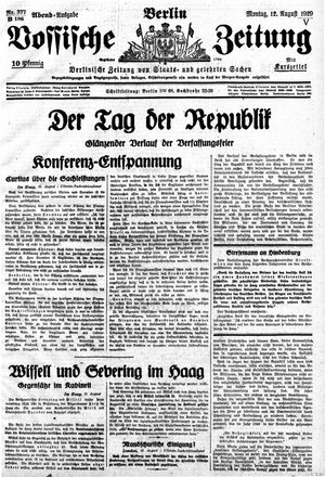 Vossische Zeitung vom 12.08.1929