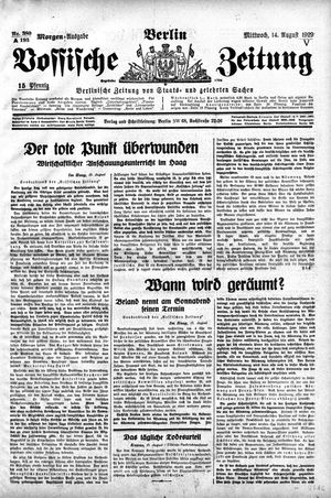 Vossische Zeitung vom 14.08.1929