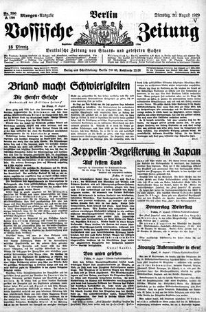 Vossische Zeitung vom 20.08.1929