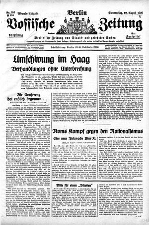 Vossische Zeitung vom 22.08.1929