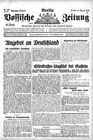 Vossische Zeitung on Aug 23, 1929