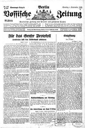 Vossische Zeitung vom 01.09.1929
