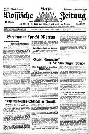Vossische Zeitung vom 07.09.1929