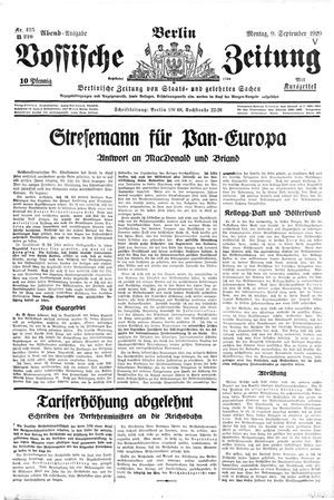 Vossische Zeitung on Sep 9, 1929