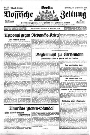 Vossische Zeitung vom 10.09.1929