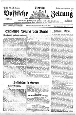 Vossische Zeitung vom 13.09.1929