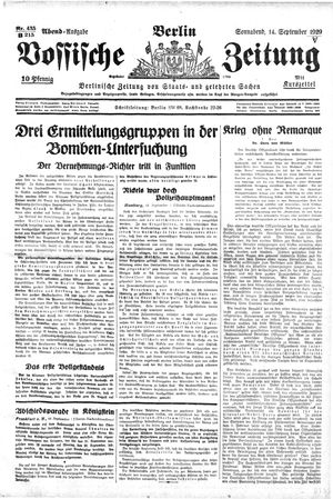 Vossische Zeitung on Sep 14, 1929
