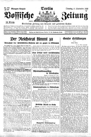 Vossische Zeitung vom 17.09.1929