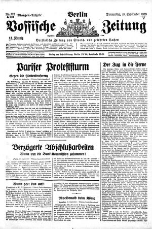 Vossische Zeitung vom 19.09.1929