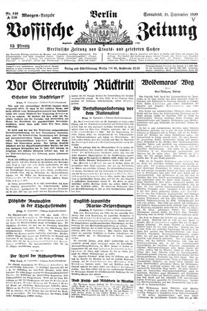 Vossische Zeitung on Sep 21, 1929