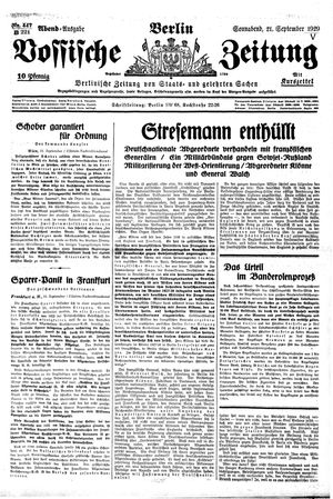 Vossische Zeitung on Sep 21, 1929