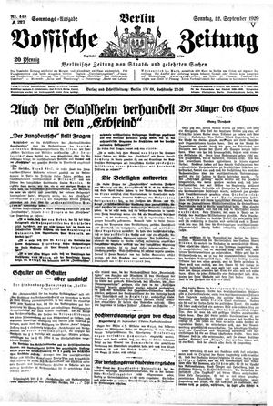 Vossische Zeitung vom 22.09.1929