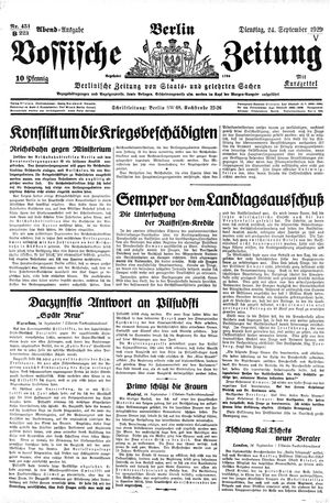 Vossische Zeitung vom 24.09.1929