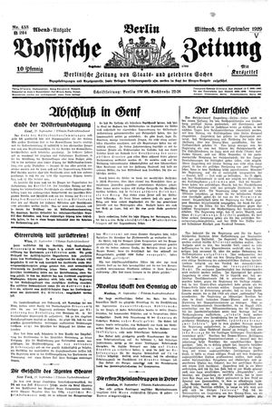 Vossische Zeitung vom 25.09.1929