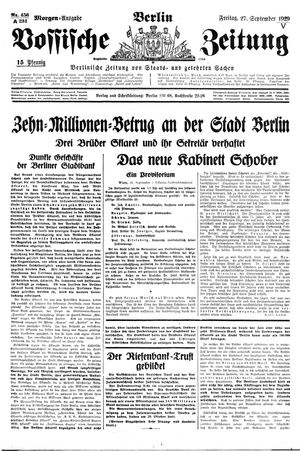 Vossische Zeitung vom 27.09.1929