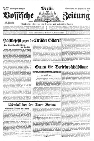 Vossische Zeitung vom 28.09.1929
