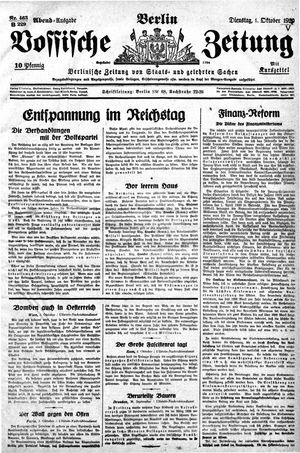 Vossische Zeitung on Oct 1, 1929
