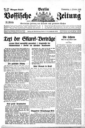 Vossische Zeitung on Oct 3, 1929