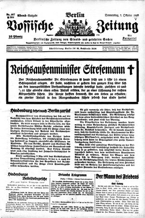 Vossische Zeitung vom 03.10.1929