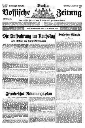 Vossische Zeitung vom 06.10.1929