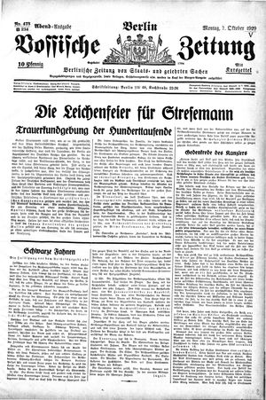 Vossische Zeitung vom 07.10.1929