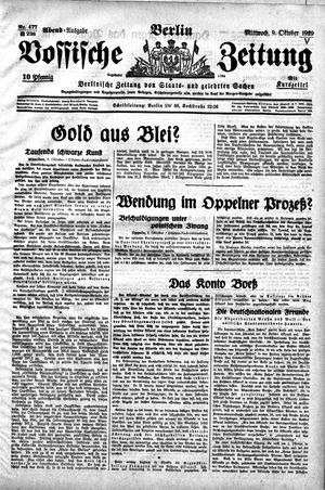 Vossische Zeitung vom 09.10.1929