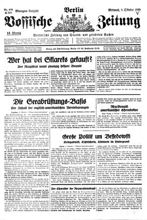 Vossische Zeitung vom 09.10.1929