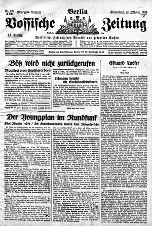Vossische Zeitung vom 12.10.1929