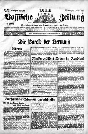 Vossische Zeitung vom 16.10.1929