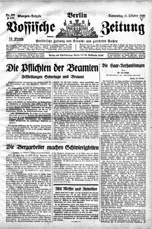 Vossische Zeitung vom 17.10.1929