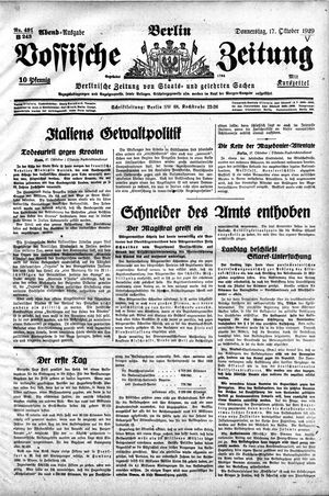 Vossische Zeitung on Oct 17, 1929