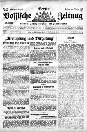 Vossische Zeitung vom 18.10.1929