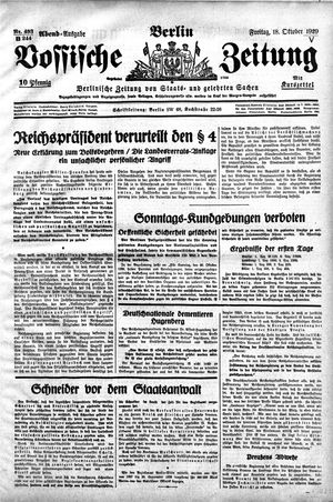 Vossische Zeitung vom 18.10.1929