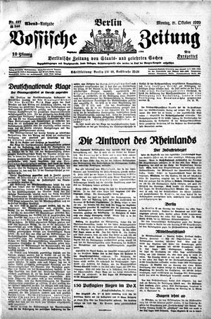 Vossische Zeitung vom 21.10.1929