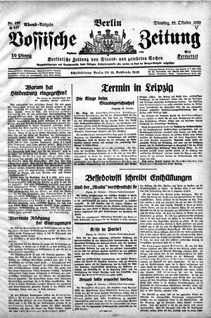 Vossische Zeitung on Oct 22, 1929