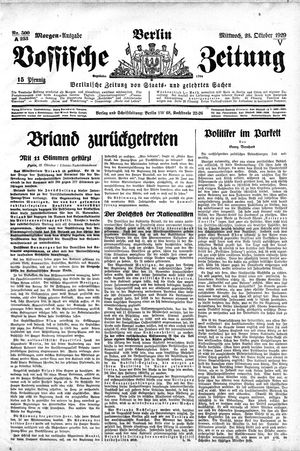 Vossische Zeitung vom 23.10.1929