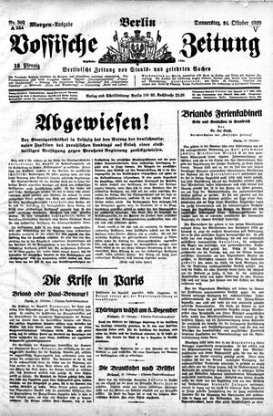 Vossische Zeitung vom 24.10.1929