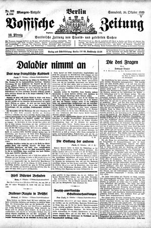 Vossische Zeitung vom 26.10.1929