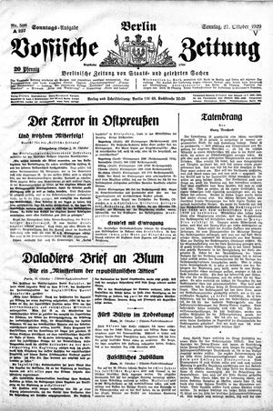 Vossische Zeitung on Oct 27, 1929