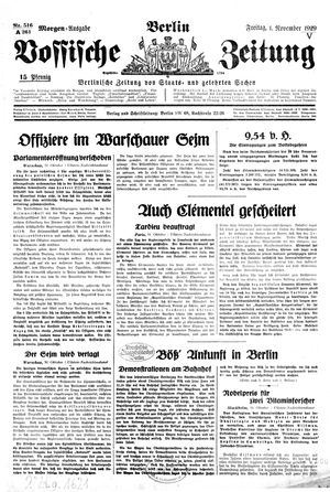Vossische Zeitung vom 01.11.1929