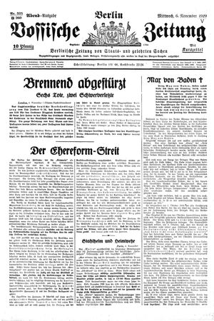 Vossische Zeitung vom 06.11.1929